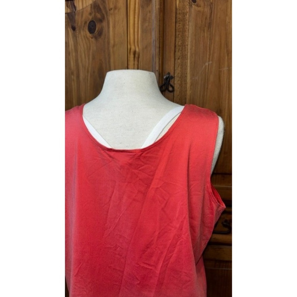 Chico's Coral Pink Scoop Neck Sleeveless Tank Top Size 3 XL - Picture 4 of 5